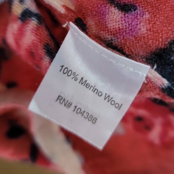 Garnet Hill 100% Merino Wool Fall Blooms Sweater Size Small - Picture 2 of 9